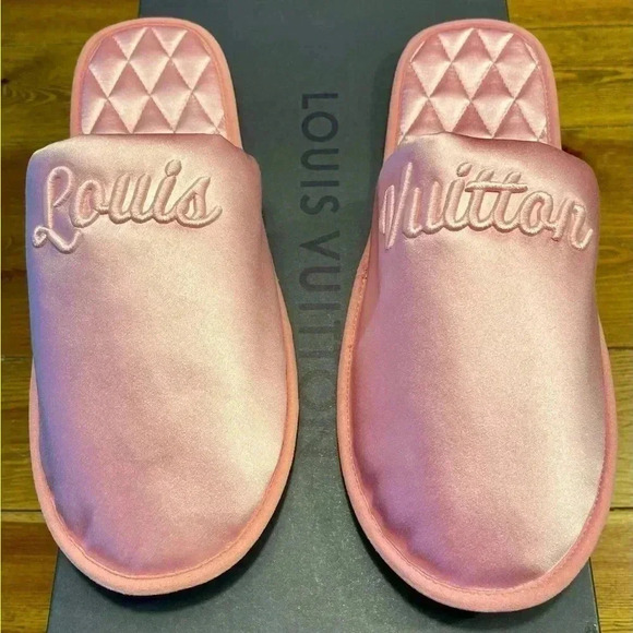LV Louis Vuitton | Open Back Flats | Pink Satin Slides | IT 41 / US 10.5 - Picture 1 of 8
